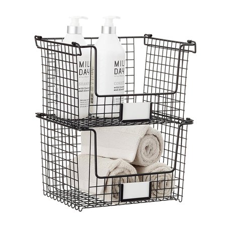 Large Basket - Large Bronze York Open Stackable Basket | The Container Store