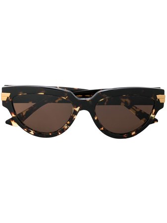 Shop brown & gold Bottega Veneta Eyewear classic cat-eye sunglasses with Express Delivery - Farfetch