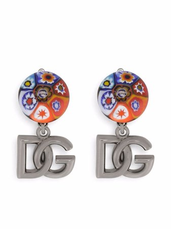 Dolce & Gabbana Round Flower Logo Earrings - Farfetch