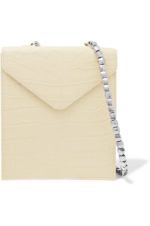 BY FAR | Allegra croc-effect leather shoulder bag | NET-A-PORTER.COM