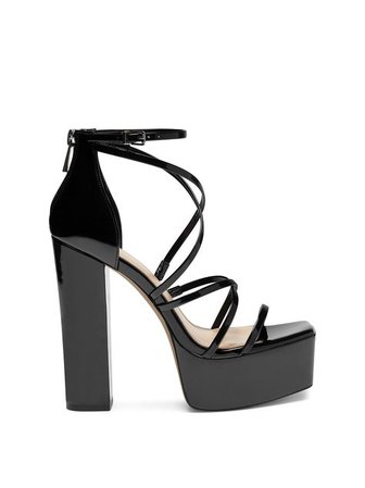 Black Platform Sandal Heels