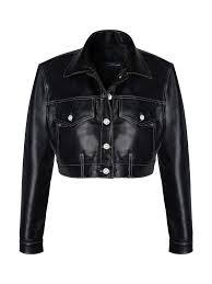 vintage black cropped leather jacket - Google Search