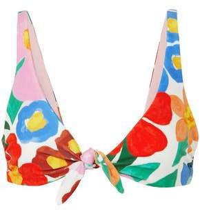 Rio Knotted Floral-print Bikini Top