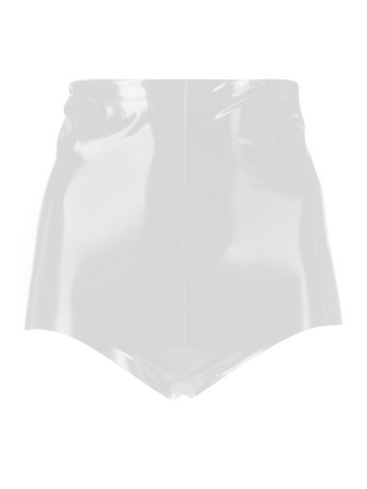 latex white shorts