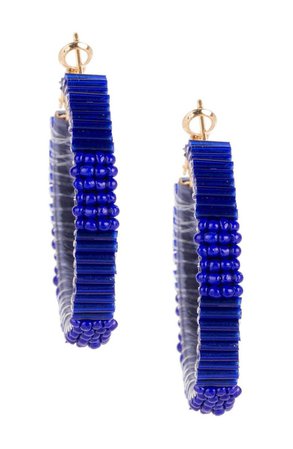 SAACHI Hang Ten Blue Beaded 38mm Hoop Earrings | Nordstromrack