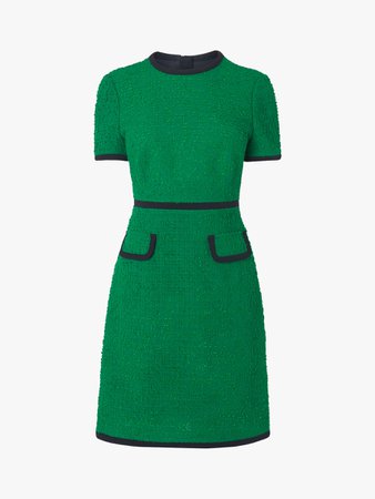L.K.Bennett Anita Tweed Shift Dress, Fern Green