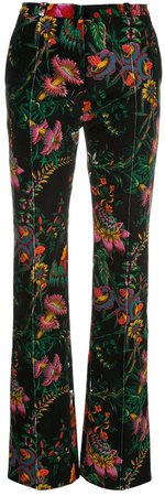 floral velvet trousers