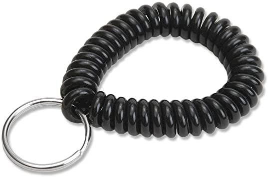 Black Elastic Wrist Coil Keychain