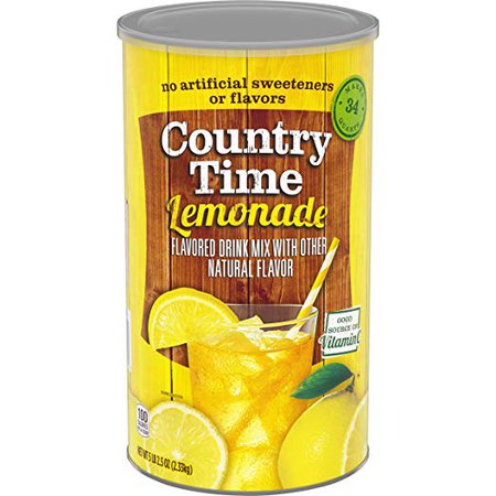 Amazon.com : Country Time Lemonade Mix, Caffeine Free, 82.5 oz Cannister : Grocery & Gourmet Food