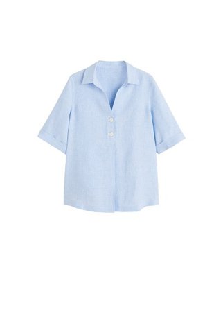 MANGO Button linen shirt