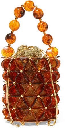 Vanina - Icaria Acrylic And Gold-plated Beaded Tote - Brown