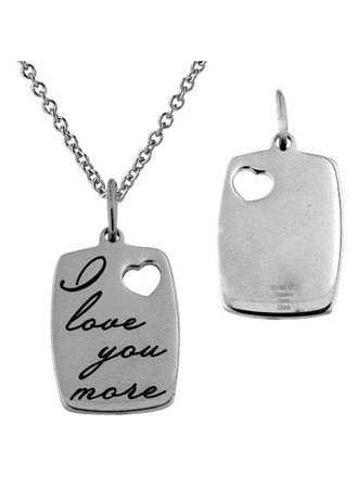 Sterling Silver Heart and Key Pendant 2-Piece Set, 18" Stainless Steel Chain - Walmart.com