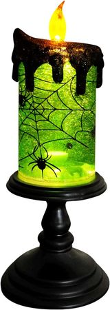 Amazon.com: Eldnacele Halloween Snow Globe Candles Lighted Lamp, Battery Operated Spooky Spinning Water Glittering Tornado Candles Flameless Candles Table Centerpiece for Halloween Celebration Parties(Spider) : Home & Kitchen