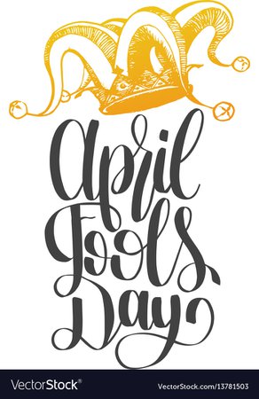 April fools day hand lettering greeting card Vector Image