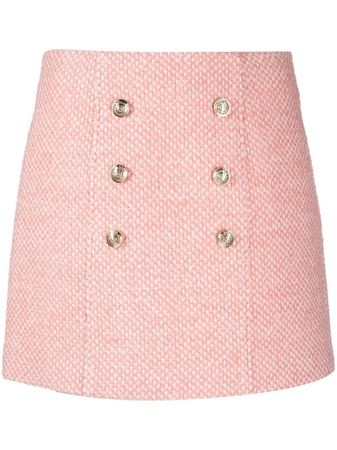 Maje Josila logo-button Tweed Skirt - Farfetch
