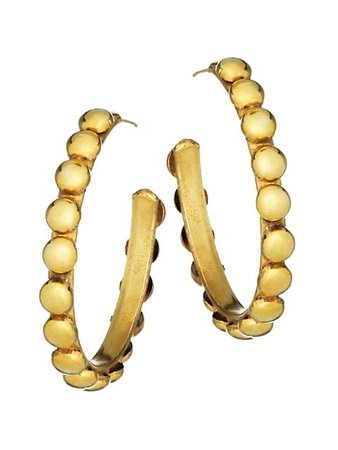 Sylvia Toledano Tribal Goldtone Studded Hoop Earrings | SaksFifthAvenue