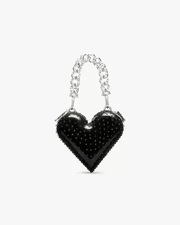 Heart Crystal Bag : Women Bags Black | GCDS®
