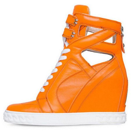 Orange Sneaker Wedges