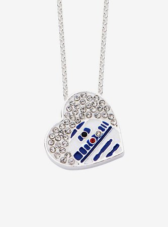 Star Wars Silver Plated R2-D2 Heart Necklace
