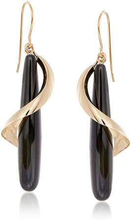 Amazon.com: Ross-Simons Black Onyx Teardrop and Sterling Silver Spiral Drop Earrings: Jewelry