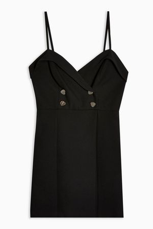 Strap Tuxedo Mini Dress | Topshop black