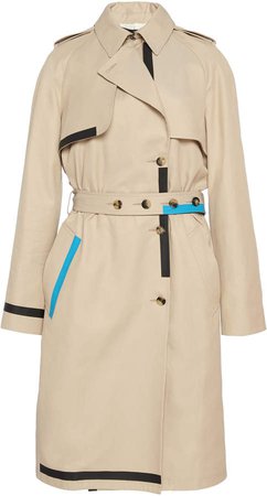 Rokh Color-Trimmed Cotton Trench Coat Size: 32