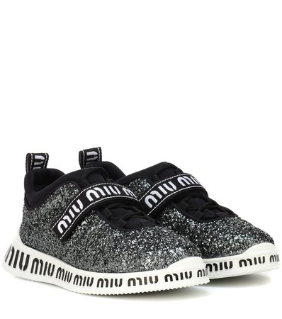 MIU MIU Logo glitter sneakers