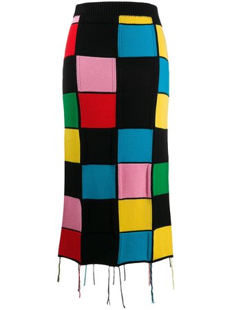 MSGM patchwork-knit Pencil Skirt - Farfetch