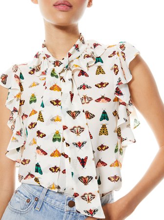Robbie Butterfly Blouse | Alice And Olivia