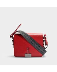Off-White c/o Virgil Abloh Red Flap Bag In Red Calfskin - Lyst