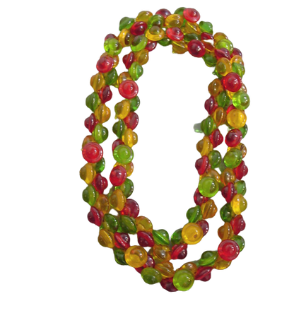 BAKELITE necklace of transparent buttons in delicious citrus colors