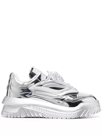 Versace Odissea metallic-effect Sneakers - Farfetch