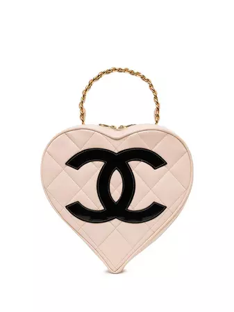 CHANEL Pre-Owned 1995 diamond-quilted CC Heart Handbag - Farfetch