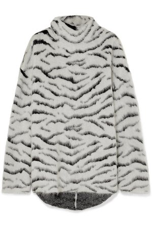 Givenchy | Oversized turtleneck mohair-blend jacquard sweater | NET-A-PORTER.COM