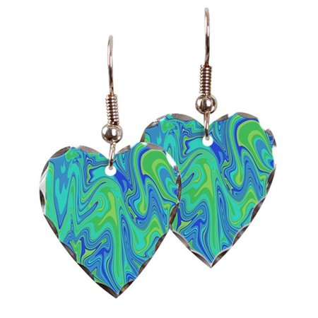 Blue Water Earring Heart Charm by SimpleLife - CafePress