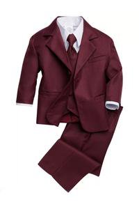 "Joey" Kids Burgundy Suit 5-Piece Set – LittleTuxedos.com
