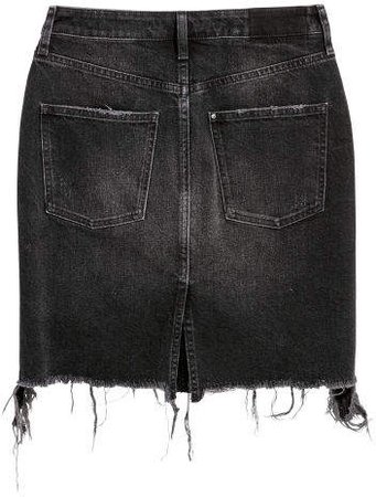 Denim Skirt with Rhinestones - Black