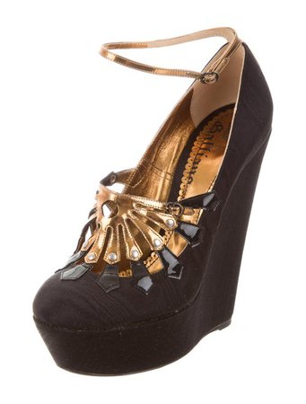 John Galliano Round-Toe Ankle Strap Wedges - Shoes - JOH22921 | The RealReal