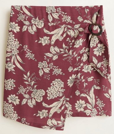 Flower Burgundy Skirt
