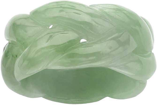 Amazon.com: Genuine Green Jade Braided Eternity Ring Size 8: Jewelry
