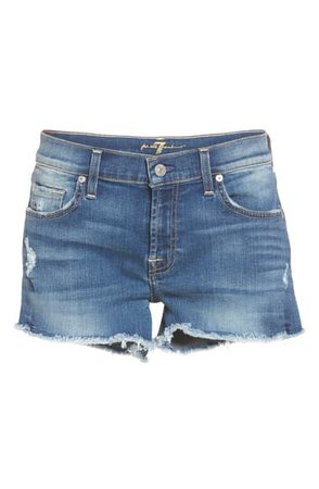 7 For All Mankind® High Waist Cutoff Denim Shorts (Ocean Mist) (Nordstrom Exclusive Color) | Nordstrom