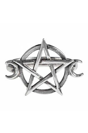 Goddess Pentagram Moon Ring by Alchemy Gothic | Gothic