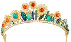 Antique Victorian Tiaras and Crown multi color stone 925 sterling silver Handmade item