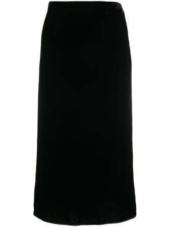 Shop black Rochas draped-back velvet skirt with Express Delivery - Farfetch