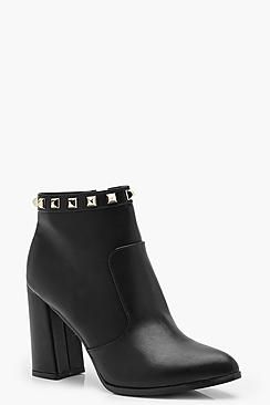 Square Studded Ankle Boots