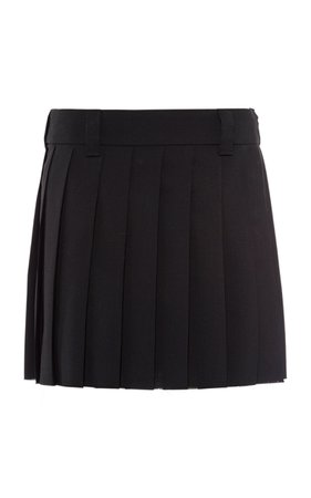 Pleated Raw-Edge Mohair Mini Skirt By Miu Miu | Moda Operandi