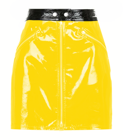 yellow latex skirt