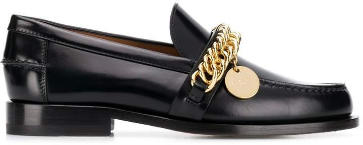 chain embellished loafers