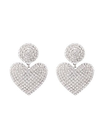Alessandra Rich embellished heart-shape earrings $435 - Buy AW19 Online - Fast Global Delivery, Price