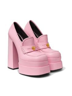pink versace loafers